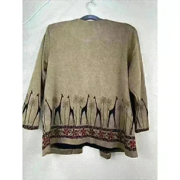 VTG Alfred Dunner Blazer 1 Button Art To Wear Giraffes Made In Usa Size L TC1 - Picture 5 of 6
